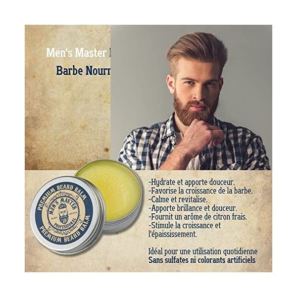 Mens Master Baume à Barbe Nourrissant | Produit de Soin de la Barbe | Soins du Visage Pour Hommes | Baume à Barbe Nourrissan