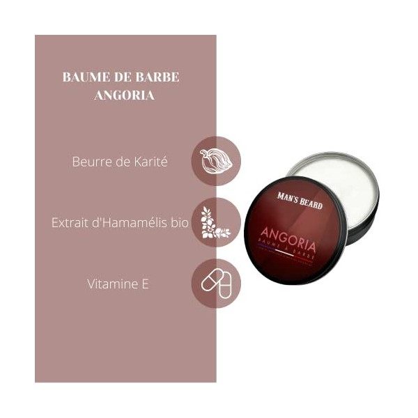 MANS BEARD - Baume à barbe - Angoria - 100% Fabriqué en France - Ingrédients dorigine naturelle -90 ml