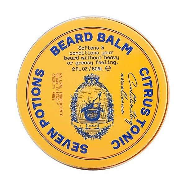 Seven Potions Baume à Barbe pour Homme — Conditionneur pour Adoucir la Barbe, Nourrir la Peau, la Barbe et arrêter les Démang