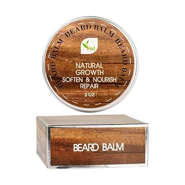 VED Baume à barbe | Réparation naturelle | Laisser revitalisant | Adoucir la barbe et les moustaches | Extra large 60 ml