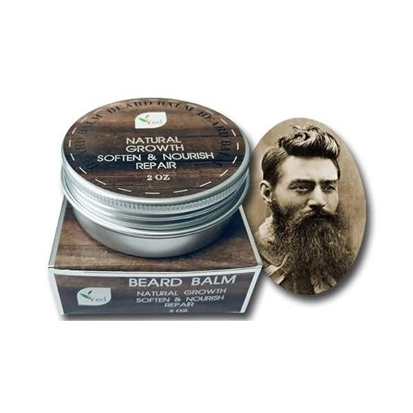 VED Baume à barbe | Réparation naturelle | Laisser revitalisant | Adoucir la barbe et les moustaches | Extra large 60 ml