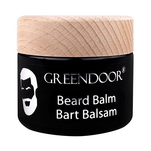 Greendoor baume à barbe, soin de la barbe, 100% BIO et VÉGÉTALIEN, adoucit les barbes, aux arômes naturels de citron - sublim