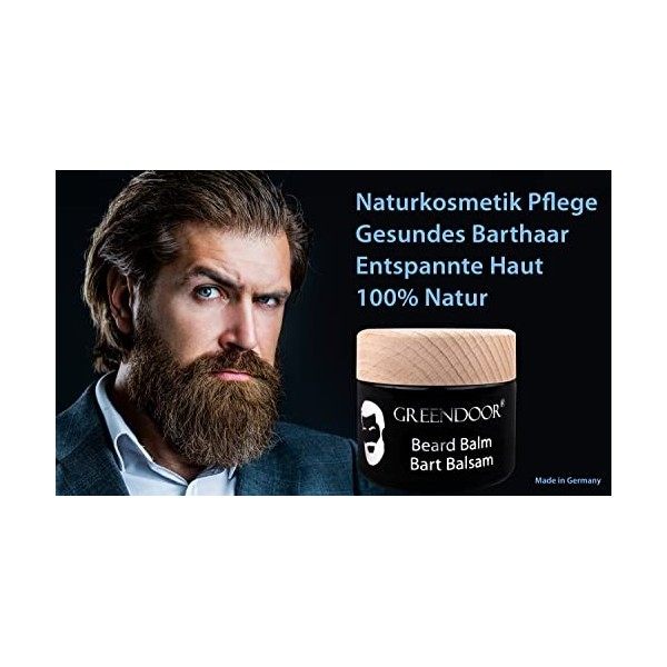 Greendoor baume à barbe, soin de la barbe, 100% BIO et VÉGÉTALIEN, adoucit les barbes, aux arômes naturels de citron - sublim