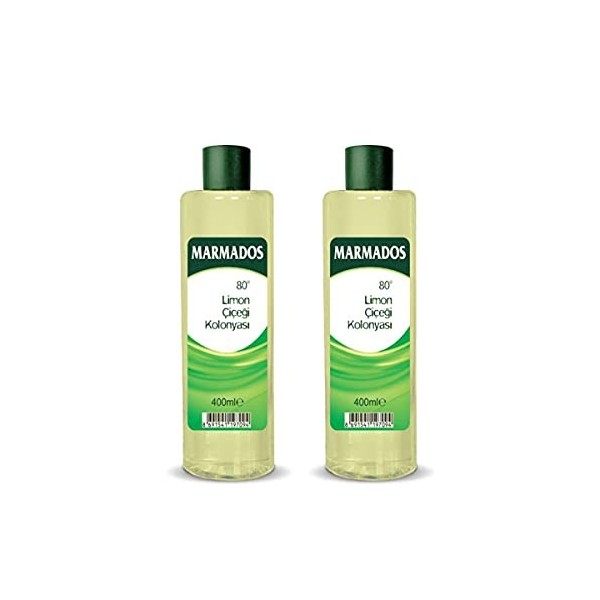 2x 400ml MARMADOS Limon Kolonya 80° | Lemon Eau de Cologne | After Shave | Soins de rasage | Eau de rasage | Eau parfumée ave