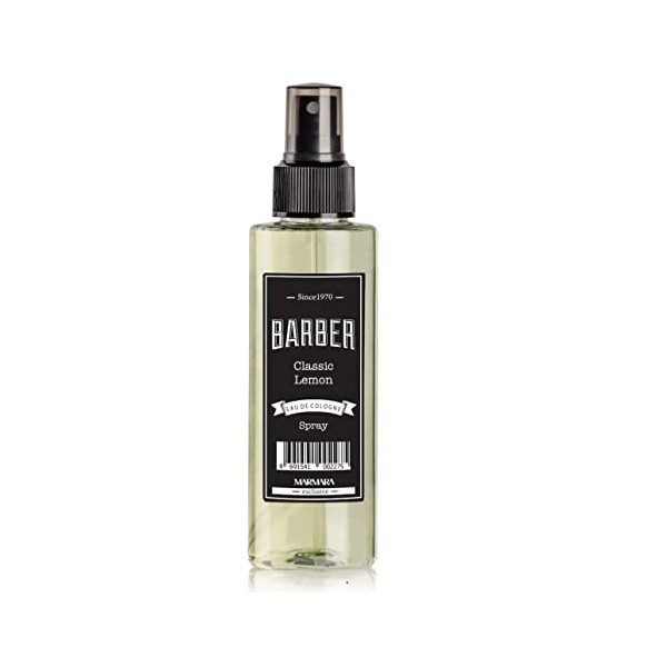 BARBER MARMARA Limon Kolonya 80° 150ml spray à pompe | Eau de Cologne | After Shave | Eau de rasage | Parfum de citron | Eau 