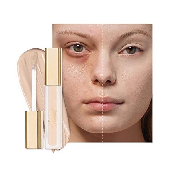 Oulac Anti Cerne-Correcteur Maquillage Fluide Matte & Poreless,Mat Naturel,Résistant à La Transpiration, Imperméable, Longue 