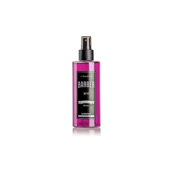 barber marmara Eau de Cologne n° 6 - Spray à pompe pour homme - 250 ml - Pour homme - Eau parfumée - Eau de rasage pour homme