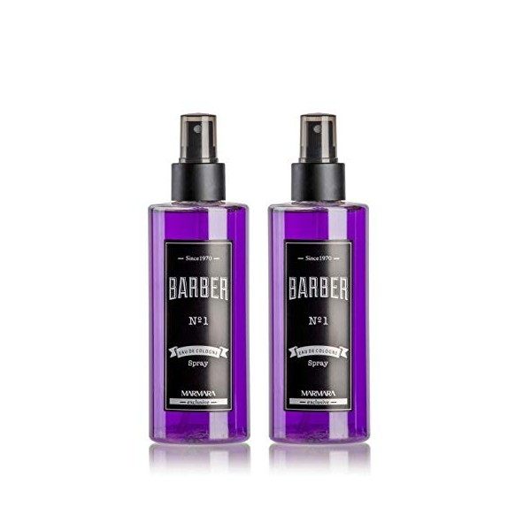 BARBER MARMARA Eau de Cologne pour homme 2 x 250 ml - Après-rasage - Eau parfumée - Pour homme - Rafraîchit - Parfum homme 