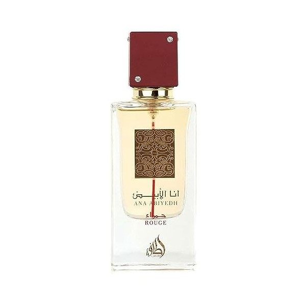 Beau parfum Ana Abiyedh Rouge, 60 ml, unisexe, safran, cèdre, arôme ambre gris, cadeau parfait