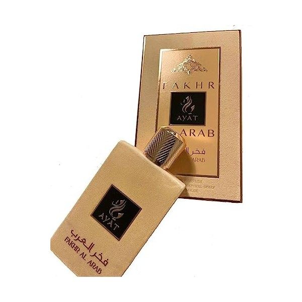 Parfum FAKHAR AL ARAB Ayat 100 ml Eau de Parfum Homme Attar Arabe, Oud Oriental Attar Femme, Musc Halal NOTES: Boisée, Jasmin