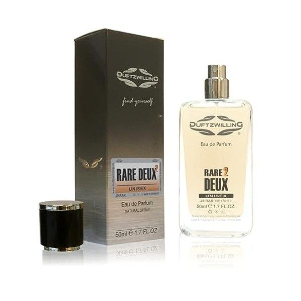 RARE DEUX - Parfum UNISEX pour femme et homme de DuftzwillinG ® EdP | J9 RARITY | Notes de parfum : ambre, musc, vanille 50 