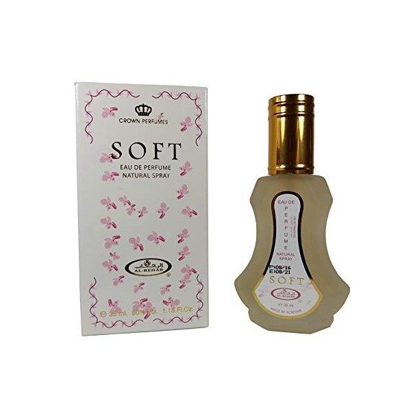 Lot De 6 Musc Parfum Soft AL REHAB 35ml Eau de Parfum Unisexe Parfum Arabe Homme Oud Femme Attar Oriental Halal NOTES : Caram