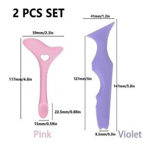 SVOCK 2Pcs Pochoir Eyeliner, Aide Trait Eyeliner, Silicone Eyeliner Stencils, Règle de Beauté en Silicone, Pochoir Eyeliner Y