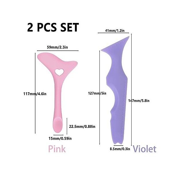 SVOCK 2Pcs Pochoir Eyeliner, Aide Trait Eyeliner, Silicone Eyeliner Stencils, Règle de Beauté en Silicone, Pochoir Eyeliner Y