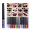 Allbestaye 12 couleurs colorées Eyeliner liquide Set mat eye liner couleur imperméable Maquillage Set Rainbow High Liner Prec