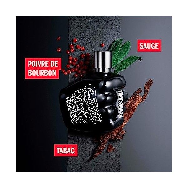 Diesel Only The Brave Tattoo, Eau de Toilette pour Homme, Spray Vaporisateur, Parfum Boisé, 50 ml