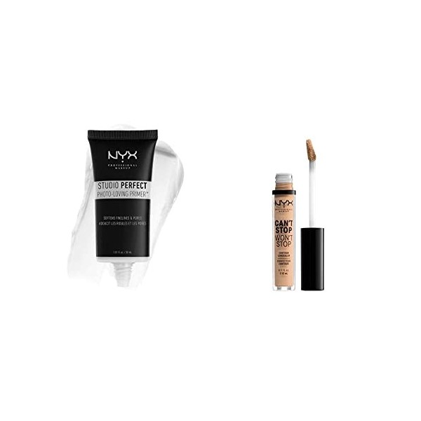 NYX Professional Makeup Base de teint Studio Perfect, Teint Uniformisé, Action Ciblée Pores et Ridules, Teinte : Clear & Anti