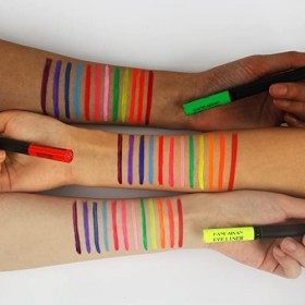 Ensemble deye-liner liquide néon, eye-liners colorés de 12 couleurs UV Glow, crayon pour les yeux colorés hautement pigmenté