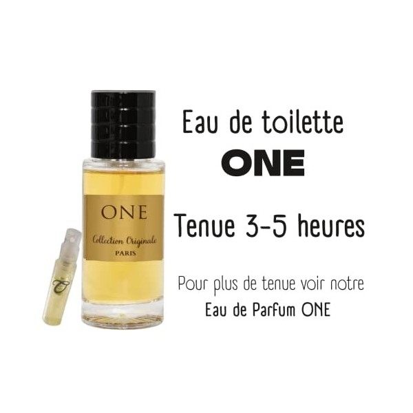 Eau de toilette ONE | Collection Originale - 50 ml + Vaporisateur de Poche et Pochette Velours OFFERTS - Haut de Gamme - Pour