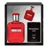 EVAFLORPARIS Whisky Red Coffret pour Homme Eau de Toilette 100 ml + Miniature 7.5 ml + Parfum de Voyage 20 ml Vaporisateur Sp