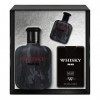 EVAFLORPARIS Whisky Black OP Coffret pour Homme Eau de Toilette 100 ml + Miniature 7.5 ml + Parfum de Voyage 20 ml Vaporisate