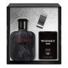 EVAFLORPARIS Whisky Black OP Coffret pour Homme Eau de Toilette 100 ml + Parfum de Voyage 20 ml + Money Clip Vaporisateur Spr