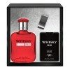 EVAFLORPARIS Whisky Red Coffret pour Homme Eau de Toilette 100 ml + Parfum de Voyage 20 ml + Money Clip Vaporisateur Spray Pa