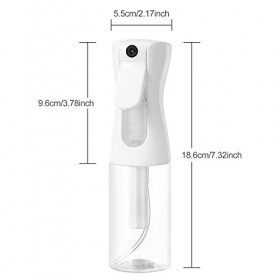 Redamancy Bouteille de Vaporisateur pour Cheveux, 200 ml Vaporisateur Transparent Rechargeable Coiffeur, Bouteille Mist Spray