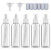 DreiWasser Lot de 5 flacons vaporisateurs de 100 ml vides en plastique transparent pour parfum, huiles essentielles et cosmét