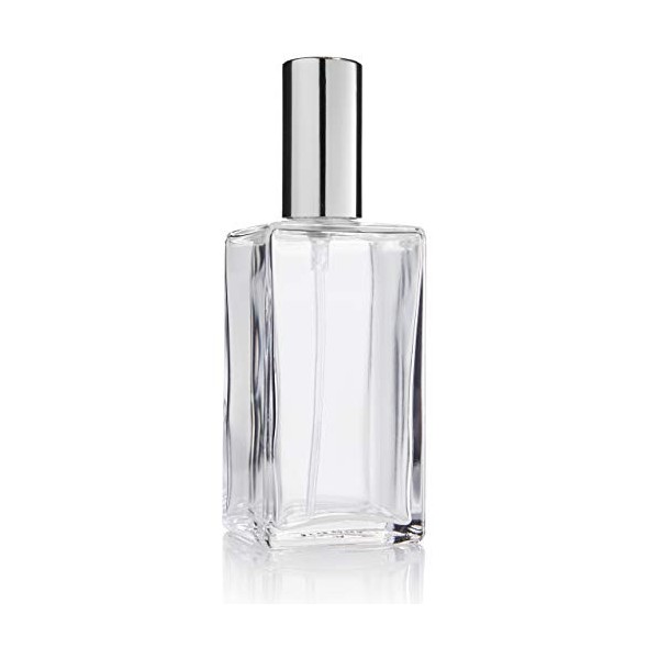 2pcs 50 ml Bouteille Parfum Vide en Verre Carré Vaporisateurs de