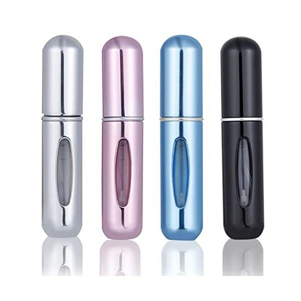 4 PCS 5ml Vaporisateur Parfum Vide Rechargeable Mini Flacon,Voyage Parfum Atomiseur Bouteille,Mini Atomiseur Réutilisable,Vap