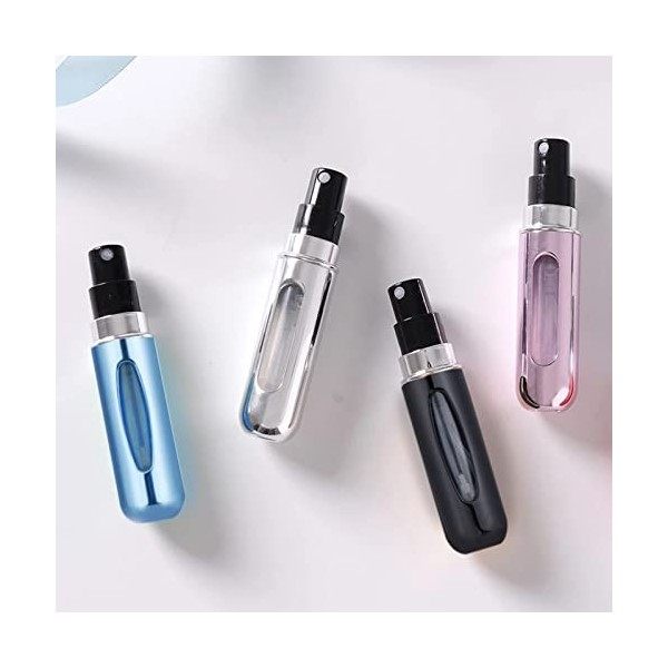 4 PCS 5ml Vaporisateur Parfum Vide Rechargeable Mini Flacon,Voyage Parfum Atomiseur Bouteille,Mini Atomiseur Réutilisable,Vap