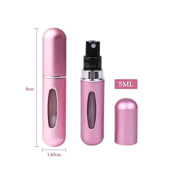 OBSGUMU Lot de 4 flacons vaporisateurs de parfum rechargeables de 5 ml