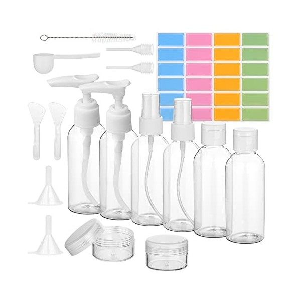 flintronic 80ml Flacons Vide de Voyage, Vaporisateurs Vides en Plastique Transparent de 80 ml, Petit Bouteilles de Voyage en 