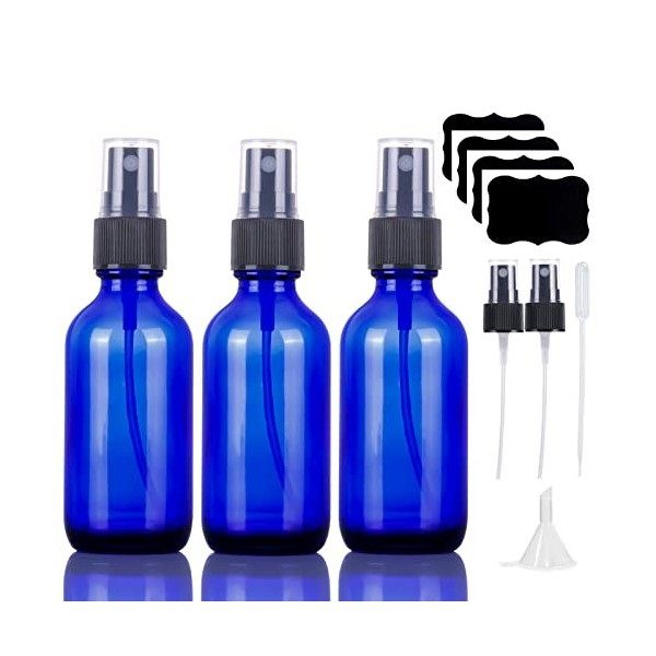 Flacon Vaporisateur Spray Vide Verre Ambre 60ml,Petit Bouteille Spray Vide Vaporisateur Parfum Rechargeable pour Cosmétiques 