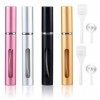 Kiiwah 4 Pièces Vaporisateur Parfum Vide Voyage, Vaporisateur de Sac Rechargeable, Mini Atomiseur de Parfum pour Femme Homme 