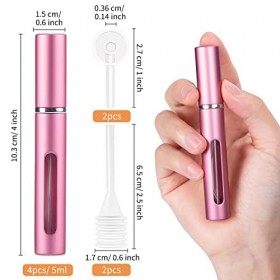 Kiiwah 4 Pièces Vaporisateur Parfum Vide Voyage, Vaporisateur de Sac Rechargeable, Mini Atomiseur de Parfum pour Femme Homme 