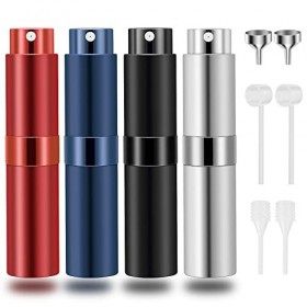Hanmir Vaporisateur de parfum, 4pcs 8ml Vaporisateur de parfum rechargeable Atomiseur de parfum Mini bouteille de pulvérisati