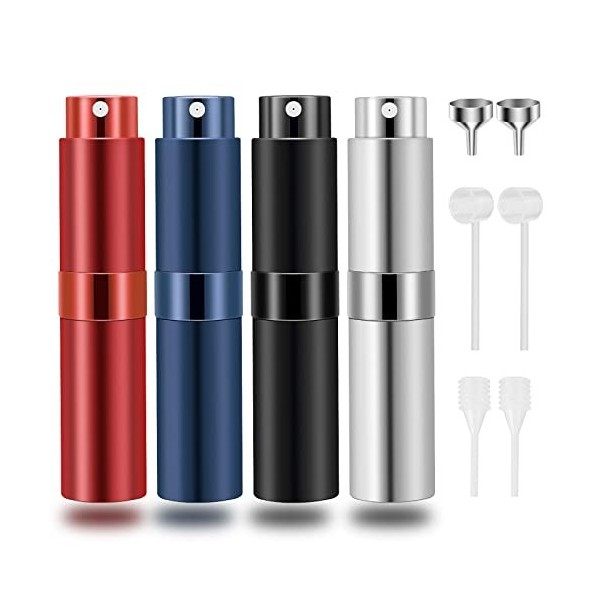 Hanmir Vaporisateur de parfum, 4pcs 8ml Vaporisateur de parfum rechargeable Atomiseur de parfum Mini bouteille de pulvérisati