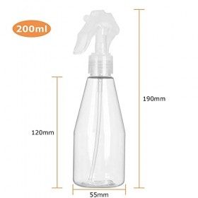 SHANQIAN Flacon Spray Vide 200ml, Lot de 6 Vaporisateur Vide en plastique, Bouteille Pulverisateur Vide pour Désinfectant, Ja