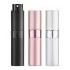 Toureal 8ML Flacon Parfum Vide 3 Pièces Mini Vaporisateur Voyage, Atomiseur Pulverisateur Argent, Rose, Noir 