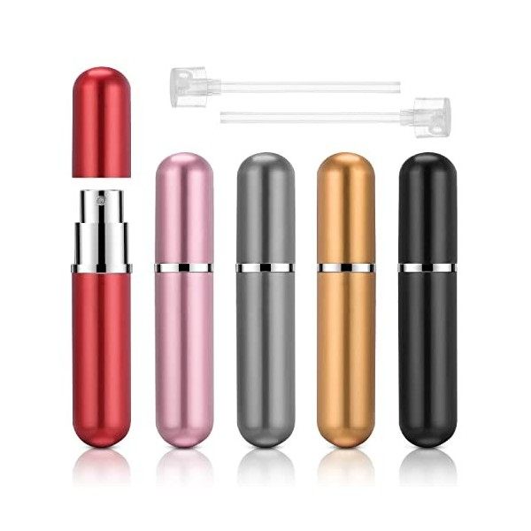 ACWOO Bouteille Vaporisateur de Parfum, 5PCS Vaporisateur Parfum Vide Rechargeable 12ML Mini Portable Voyage Parfum Atomiseur