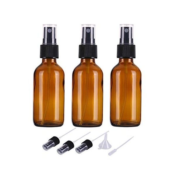 ALIFEIA 2Pcs 60ml Flacon Vaporisateur Vide Verre, Bouteille Spray Verre Avec Brouillard de Pulverisateur Fine,PulvéRisation à