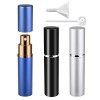 Zingso Atomiseur de Parfum Rechargeable, 3pcs 10ml Parfum Vaporisateurs de Parfum Aluminium Bouteille avec Entonnoir et Pipet