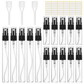 MELLIEX 15pcs Vaporisateur Parfum Vide Rechargeable Mini Bouteille Spray Verre pour Échantillon de Parfums, Vaporisateurs Cos