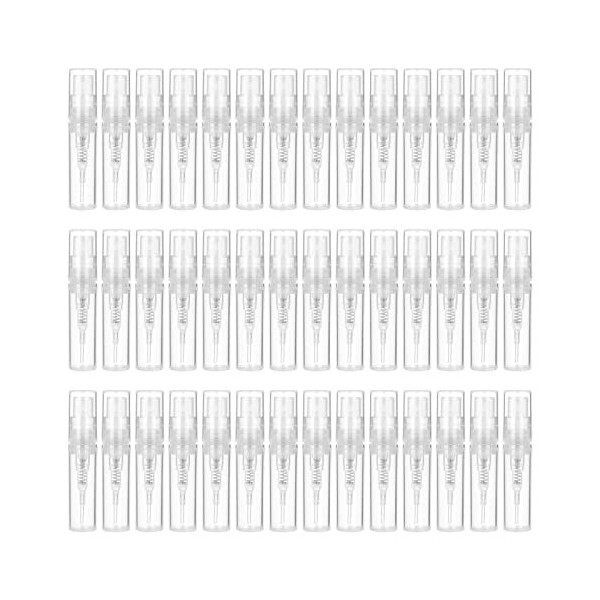 SENENQU Lot de 100 Mini Flacons Vaporisateurs en Plastique Transparent 2ML Echantillon Parfum Vide Spray, Flacons Vaporisateu