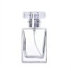 Enslz Bouteille de parfum en verre transparent portable rechargeable avec étui cosmétique en aluminium pour voyage transpare