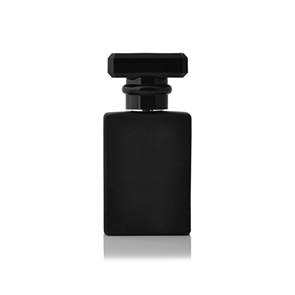 Enslz Bouteille de parfum en verre transparent portable rechargeable avec étui cosmétique en aluminium pour voyage transpare