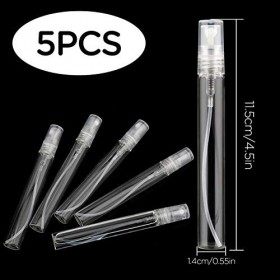 Savita 5 Pièces 10 ML Gazon Parfum Flacon Vaporisateur Transparent Atomiseur Rechargeable Petits Contenants De Liquide Vides 