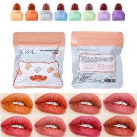 Ensemble de 8 mini rouges à lèvres mats, ensemble de rouges à lèvres en velours à capsules de bonbons mignons, coupe antiadhé